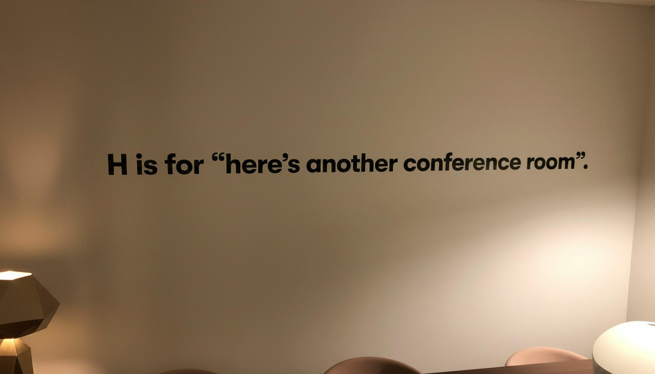 H is for "here's another conference room".